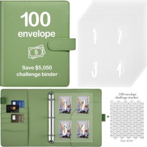 100 Envelopes Money Saving Challenge Binder with Reusable Laminated Tracker,